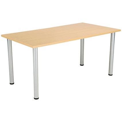 Jemini Rectangular Meeting Table, 1600x800x730mm, Oak