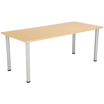 Jemini Rectangular Meeting Table, 1800x800x730mm, Oak