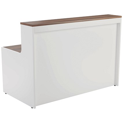 Jemini Two-Tone Reception Unit, 1400x800x740mm, Walnut & White