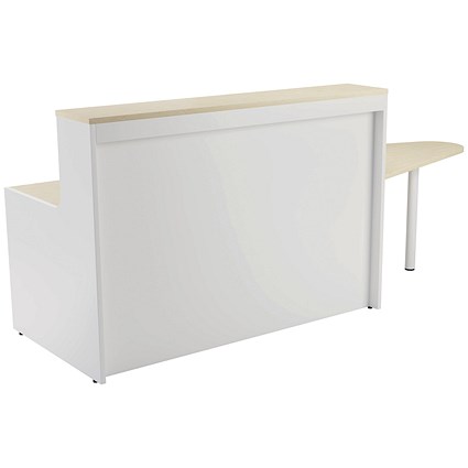 Jemini Two-Tone Reception Unit with Extension, 1400x800x740mm, Maple & White