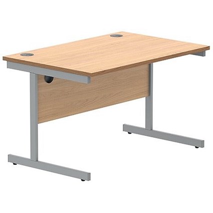 Polaris 1200mm Rectangular Desk, Silver Cantilever Leg, Beech