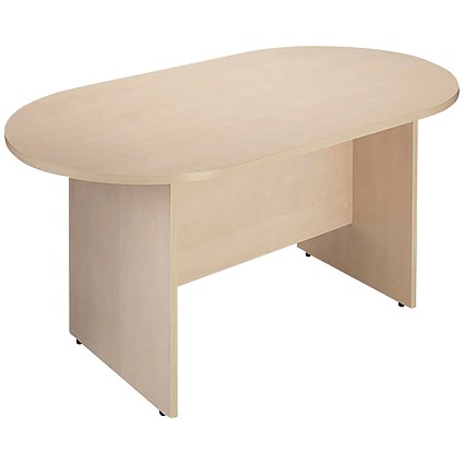 Arista D-End Boardroom Table, 2400mm, Maple