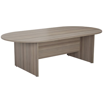 Jemini D-End Meeting Table, 2400mm, Grey Oak