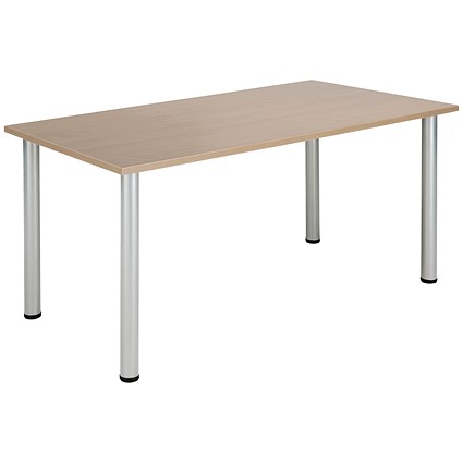 Jemini Rectangular Meeting Table, 1200x800x730mm, Grey Oak