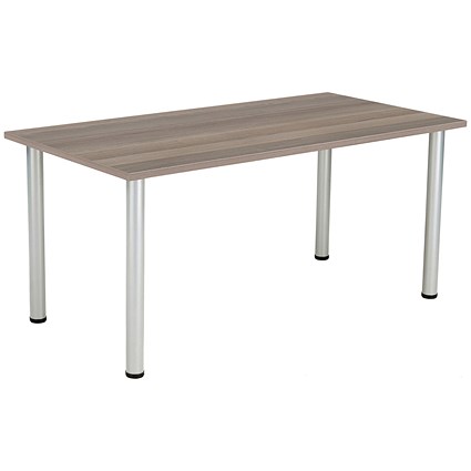 Jemini Rectangular Meeting Table, 1600x800x730mm, Grey Oak