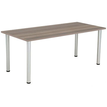 Jemini Rectangular Meeting Table, 1800x800x730mm, Grey Oak