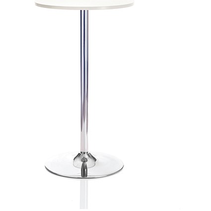 Jemini Round Bistro Trumpet Base Table, 600mm Diameter, 1045mm High, White