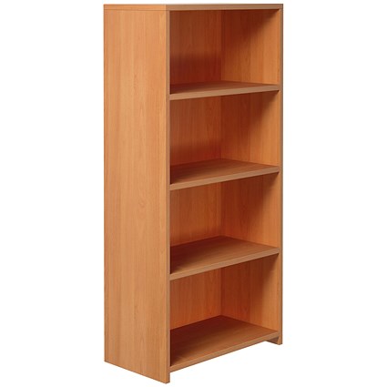 Serrion Premium Tall Bookcase, 3 Shelves, 1600mm High, Beech