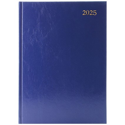 Q-Connect A4 Appointment Desk Diary, Day Per Page, Blue, 2025