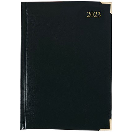 Q-Connect A5 Executive Diary, Day Per Page, Black, 2024 | Paperstone