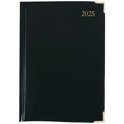 Q-Connect A5 Executive Diary, Day Per Page, Black, 2025