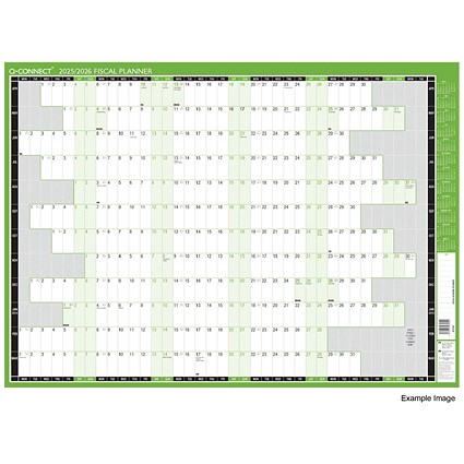 Q-Connect Fiscal Planner, Mounted, 855x610mm, April 2025-March 2026