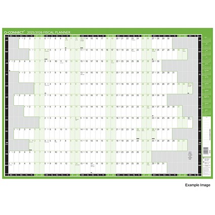 Q-Connect Fiscal Planner, Unmounted, 855x610mm, April 2025-March 2026