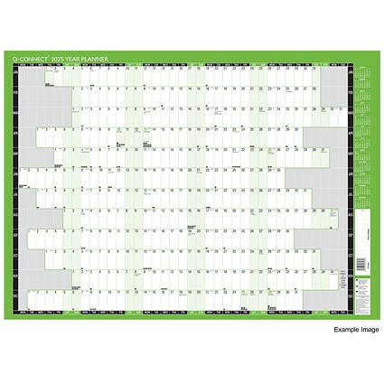 Q-Connect Year Planner, Mounted, 855x610mm, 2025