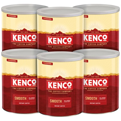 Kenco Smooth Instant Coffee Case Deal, 750g, Pack of 6