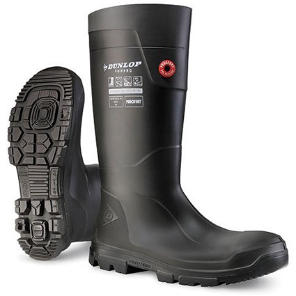 Dunlop Purofort Fieldpro Full Safety Wellington Boots, Black, 9