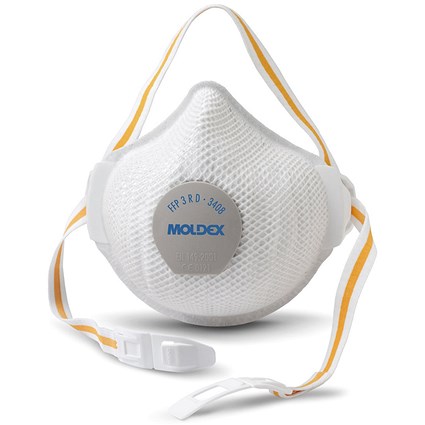 Moldex 3408 FFP3Vrd Valved Mask, White, Pack of 5