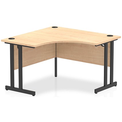 Impulse 1200mm Corner Desk, Black Cantilever Leg, Maple