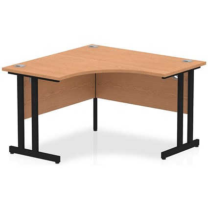 Impulse 1200mm Corner Desk, Black Cantilever Leg, Oak