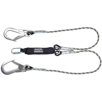 MSA Kernmantel Twin Leg Energy Absorbing Lanyard, 1.8m