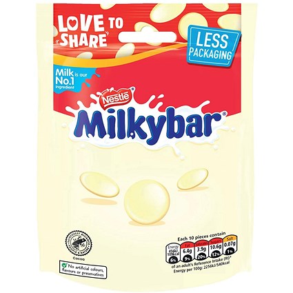 Nestle Milkybar White Chocolate Giant Buttons Sharing Bag, 94g