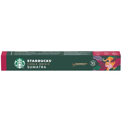 Starbucks Nespresso Sumatra Espresso Coffee Pods, Pack of 10