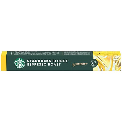 Starbucks Nespresso Blonde Espresso Roast Coffee Pods, Pack of 10