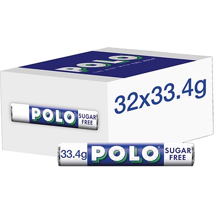 Polo Sugar Free Mint Tube, 33.4g, Pack of 32