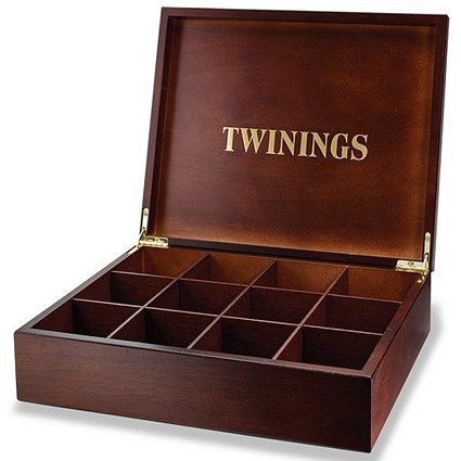 Twinings 12 Compartment Wooden Display Box, Brown