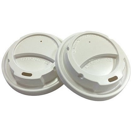 Belgravia Sip Through Lids, For 10-20oz Cups, White, Pack of 50