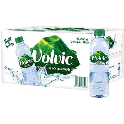 Volvic Still Water, Plastic Bottles, 500ml, Pack of 24