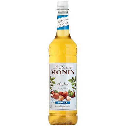 Monin Sugar Free Hazelnut Syrup, 1 Litre, Plastic Bottle