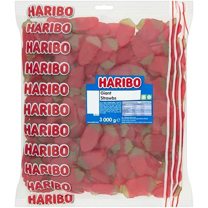 Haribo Giant Strawberries, 3kg Bag