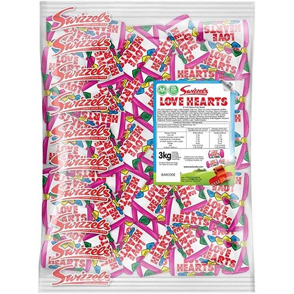 Swizzels Love Hearts Mini Rolls, 3kg Bag