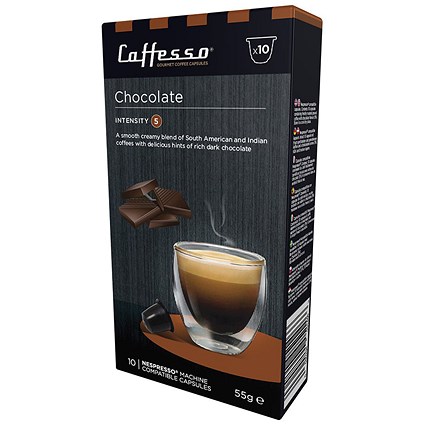 Caffesso Chocolate Nespresso Compatible Pods, Pack of 10