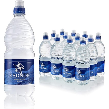 Radnor Hills Spring Still Water, Sports Cap Plastic Bottles, 750ml, Pack of 12