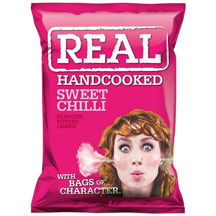 Real Crisps, Sweet Chilli, 35g, Pack of 24