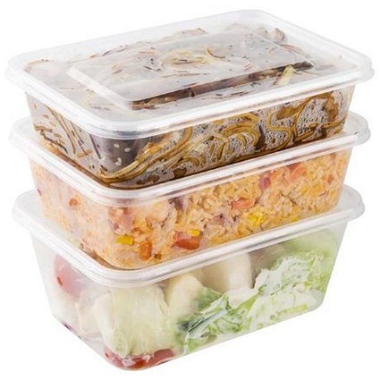 Belgravia Microwave Container & Lids, 650ml, Pack of 50