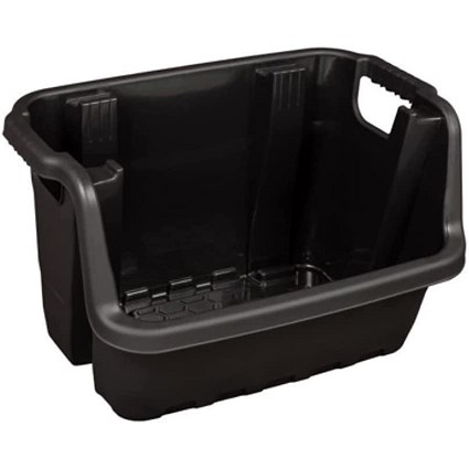 Strata Heavy Duty Stackable Crate, 35 Litres, Black