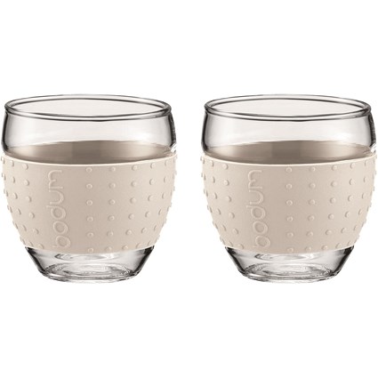 Bodum Pavina White Glass Set, 100ml, Pack of 2