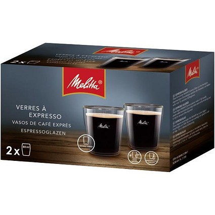 Melitta Espresso Double Walled Glass Set, 80ml, Pack of 2