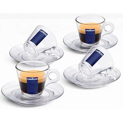 Lavazza Trasparenza Glass Espresso Set, Pack of 2