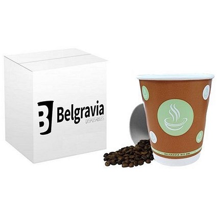 Belgravia Biodegradable Double Walled Cups, 284ml, Pack of 25