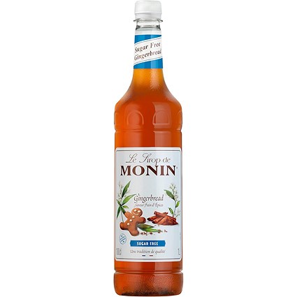 Monin Sugar Free Gingerbread Syrup, 1 Litre, Plastic Bottle