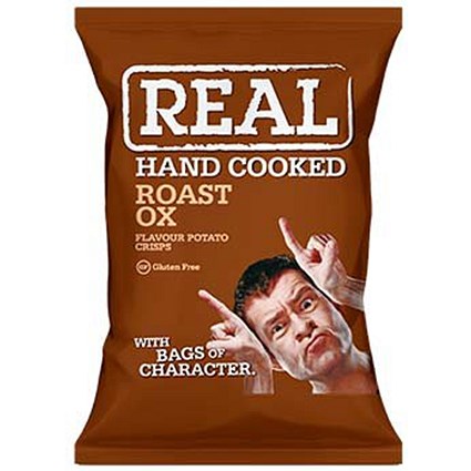 Real Crisps, Roast Ox, 35g, Pack of 24