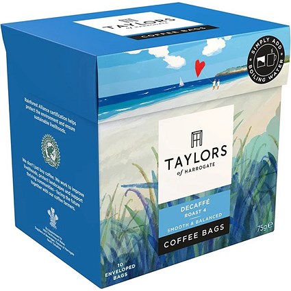 Taylors of Harrogate Decaf Coffee Bags, Pack of 10