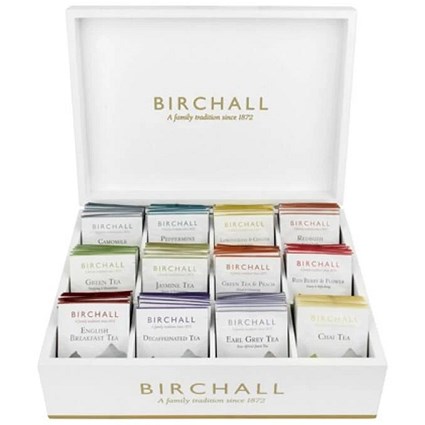 Birchall 12 Compartment Display Box With 120 Tea, White