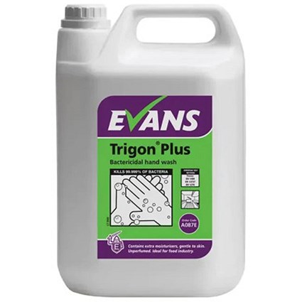 Evans Trigon Plus Unperfumed Bactericide Hand Soap, 5 Litres