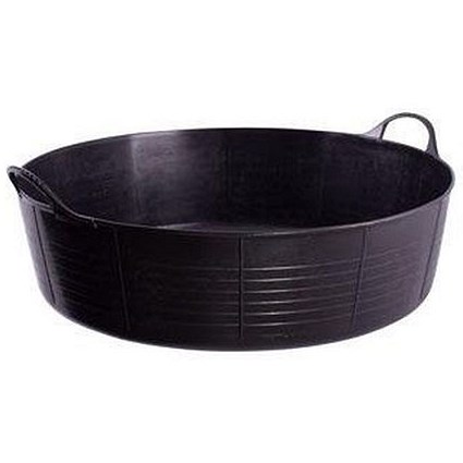 Gorilla Recycled Shallow Flexi Tub, 35 Litre, Black