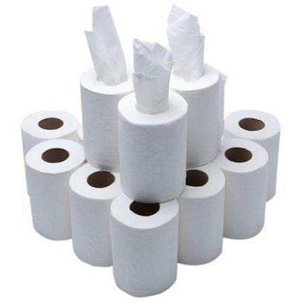 Janit-X Eco 2 Ply 100% Recycled Mini Centrefeed Rolls, 60m, White, Pack of 12